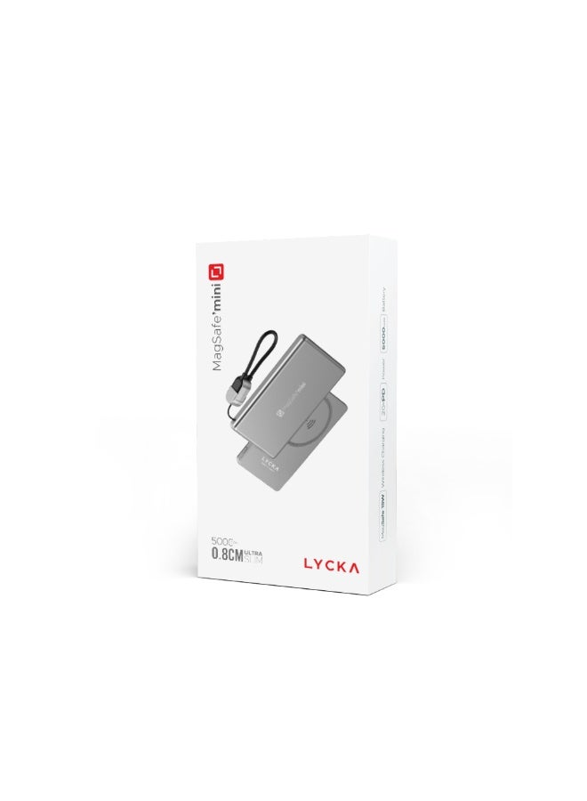 LYCKA MagSafe Mini 5000mAh Magnetic Wireless Power Bank - 15W Wireless Charging, 20W PD Fast Charging, Ultra Slim Portable Battery Pack for iPhone 16/15/14/13/12 Series - Image 5